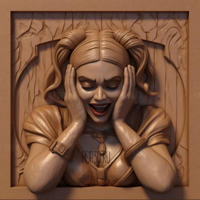 Harley Quinn 2 stl model for CNC